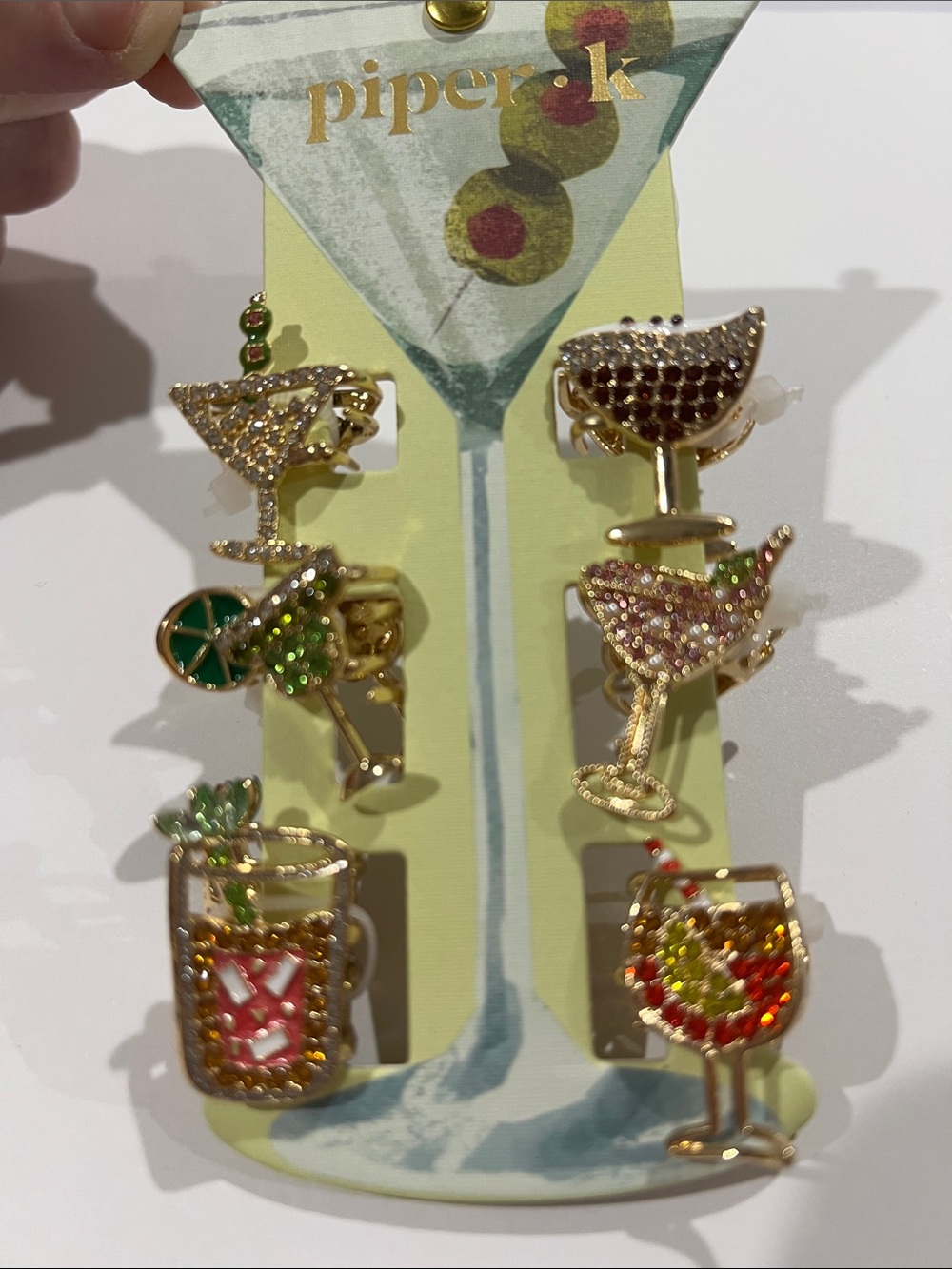 🍸🍹Piper K Martini Cosmo Margarita Cocktail Drinks Espresso Mini Hair Clips Set 6 - Picture 2 of 5